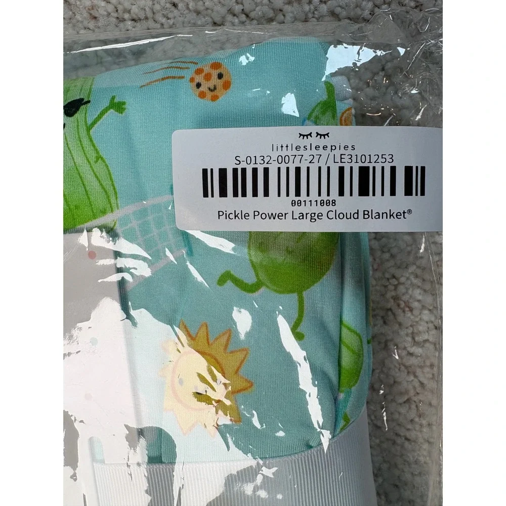 Little Sleepies Pickle Power Cloud Blanket Large 50x50 Turquoise Bamboo Sports